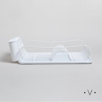 ESCURRIDOR DE PLATOS CON PORTA UTENSILIOS BLANCO 14X47,5X32 CM *VASSA