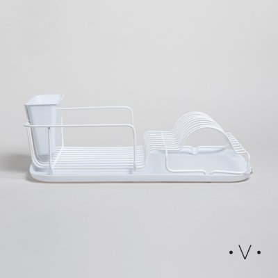 ESCURRIDOR DE PLATOS CON PORTA UTENSILIOS BLANCO 15X48X32 CM *VASSA