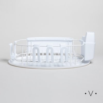 ESCURRIDOR DE PLATOS CON PORTA UTENSILIOS OVALADO 17,5X48X37 CM *VASSA