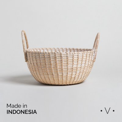 CESTO CON MANIJAS KENDARI 13X27 CM *VASSA