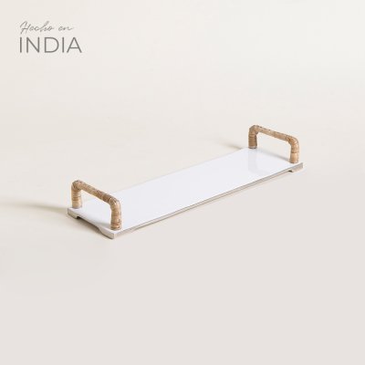 BANDEJA ALARGADA LATUR WHITE 44X13 CM