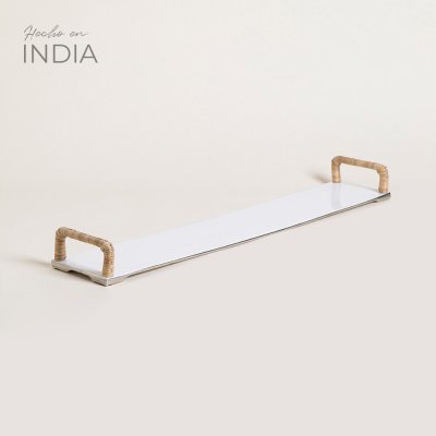 BANDEJA ALARGADA LATUR WHITE 65X13 CM