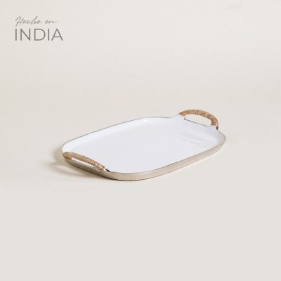BANDEJA OVALADA LATUR WHITE 38X25 CM