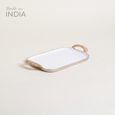 BANDEJA OVALADA LATUR WHITE 30X19 CM