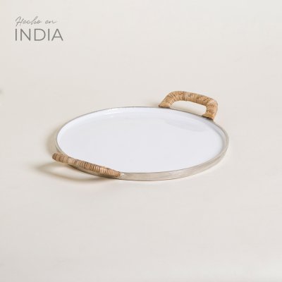 BANDEJA REDONDA LATUR WHITE 35X27 CM