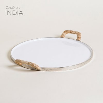 BANDEJA REDONDA LATUR WHITE 44X36 CM