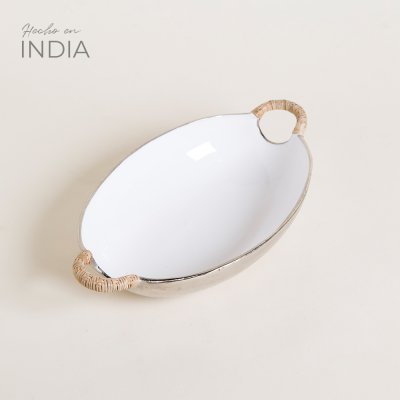 BOWL OVALADO LATUR WHITE 39X22 CM