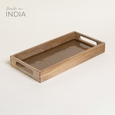 BANDEJA RECTANGULAR CON BORDE SAGAR 41X21 CM