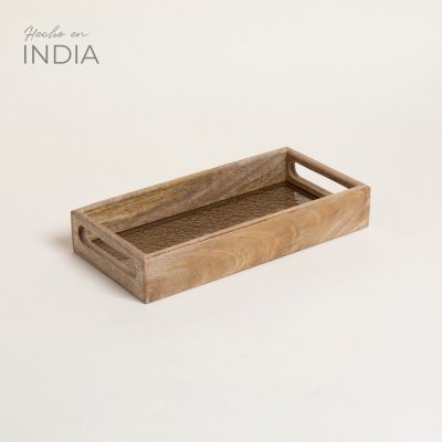 BANDEJA RECTANGULAR CON BORDE SAGAR 30X15 CM