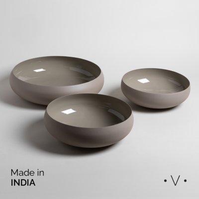 SET X 3 BOWLS REDONDOS SIDHI CREAM 27/30/37 CM *VASSA