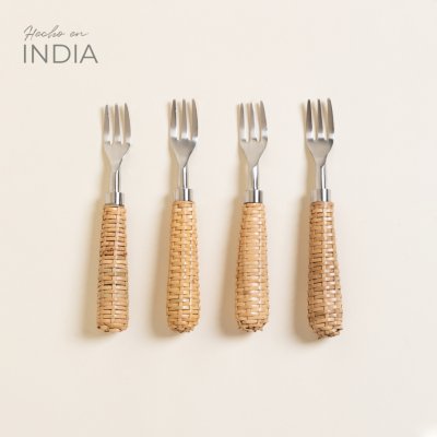 SET X 4 TENEDORES MAIHAR BRAIDED SATINADO 14 CM