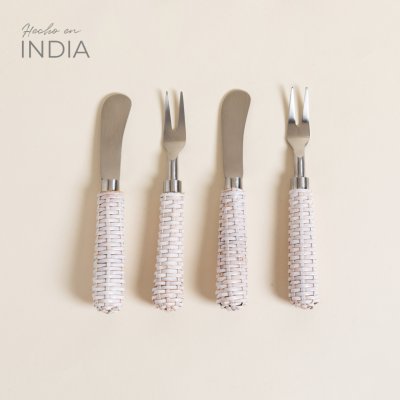 SET X 3 CUCHILLOS PARA QUESOS MAIHAR WHITE SATINADO 15 CM