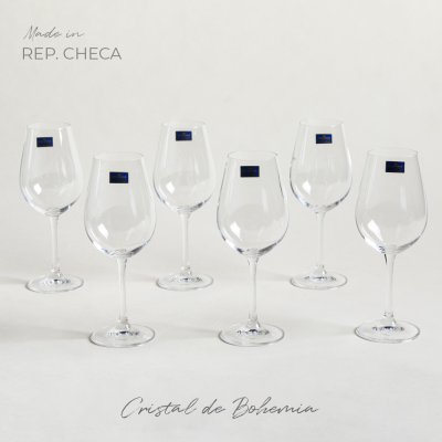 SET X 6 COPAS DE CRISTAL DE BOHEMIA SARAH 400 ML