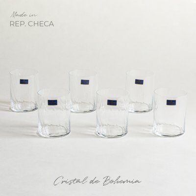 SET X 6 VASOS BAJOS DE CRISTAL DE BOHEMIA ANITA ESPIRAL 390 ML