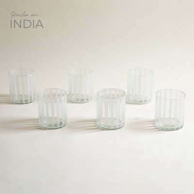 SET X 6 VASOS BAJOS BIHAR WHITE 350 ML