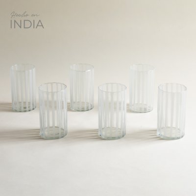 SET X 6 VASOS ALTOS BIHAR WHITE 450 ML