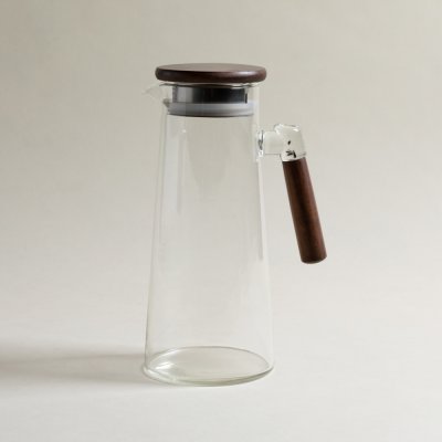 JARRA DE BOROSILICATO CON TAPA DE NOGAL 1400 ML