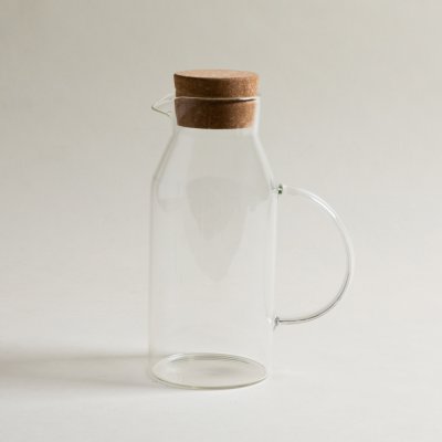 BOTELLON CON ASA DE BOROSILICATO CON TAPA DE CORCHO 900 ML