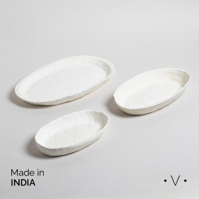 SET X 3 BANDEJAS OVALADAS KHAMMAM 37X24/29X14/23X14 CM *VASSA