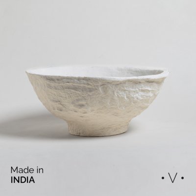 BOWL DECORATIVO DE ARCILLA Y PAPEL MACHE - 33X33X17 CM
