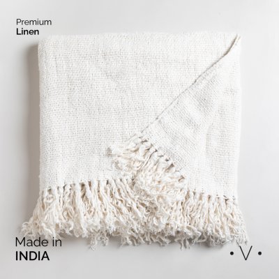 MANTA BHALKI INTERLACED WHITE 130X170 CM *VASSA