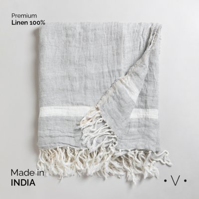 MANTA KOTHUR GREY AND WHITE 130X170 CM *VASSA