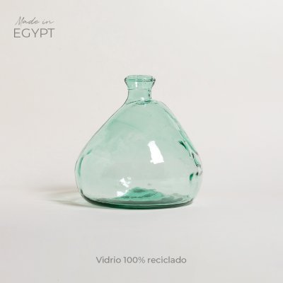 JARRON DE VIDRIO RECICLADO AMORFO FAYUN 31X32 CM - 8000 ML