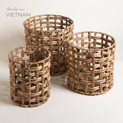 SET X 3 CANASTOS CILINDRICOS MAY 37/ 31/ 25 CM