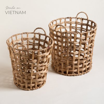 SET X 2 CANASTOS REDONDOS MAY 38/ 34 CM