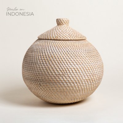 JARRON CON TAPA MASAMBA 36X35 CM