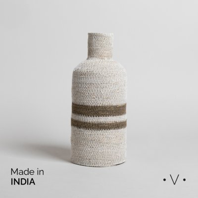 JARRON RECTO MADHYA WHITE 13X31 CM *VASSA