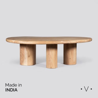 MESA AMORFA NATURAL DE COMEDOR 245X165X75 CM *VASSA