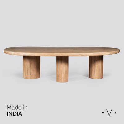 MESA AMORFA NATURAL DE COMEDOR 300X165X75 CM *VASSA