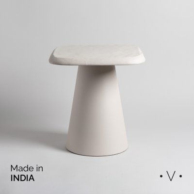 MESA AUXILIAR PALAKKAD CREAM 43X38 CM *VASSA