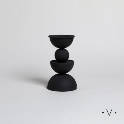 PORTAVELA LOUTH BLACK 22X12,5 CM *VASSA