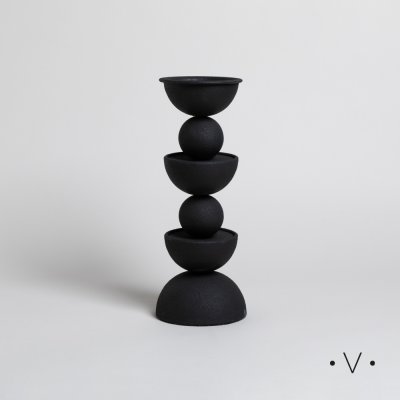 PORTAVELA LOUTH BLACK 32X12 CM *VASSA