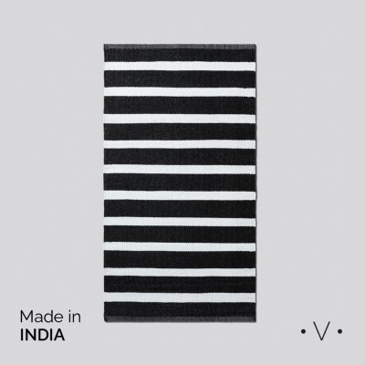 ALFOMBRA VARKALA BLACK BOLD STRIPES 120X180 CM *VASSA