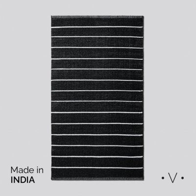 ALFOMBRA VARKALA BLACK FINE STRIPES 150X240 CM *VASSA
